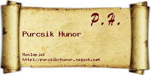 Purcsik Hunor névjegykártya